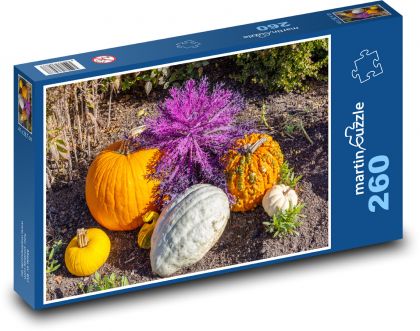 Dynia - warzywa, jesień - Puzzle 260 elementów, rozmiar 41x28,7 cm