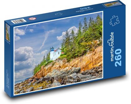 Lighthouse - Bar Harbor, rocks - Puzzle 260 pieces, size 41x28.7 cm 