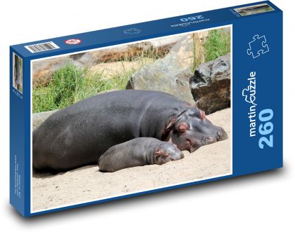 Hroch - kuriatko, zviera - Puzzle 260 dielikov, rozmer 41x28,7 cm