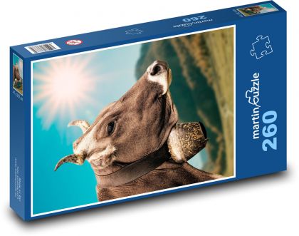 Cow - bell, sun - Puzzle 260 pieces, size 41x28.7 cm 