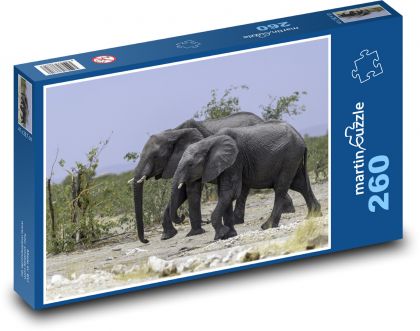 Slony - zvieratá, safari - Puzzle 260 dielikov, rozmer 41x28,7 cm