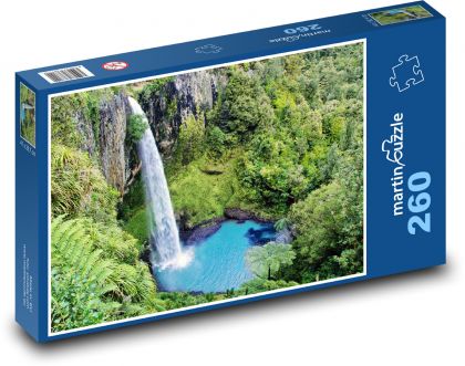 Nový Zéland - vodopád, príroda - Puzzle 260 dielikov, rozmer 41x28,7 cm