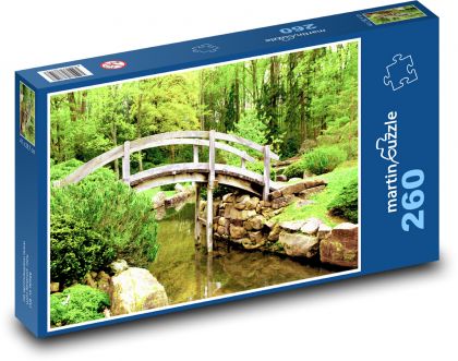 Brücke - Japanischer Garten, Bach - Puzzle - 260 Teile