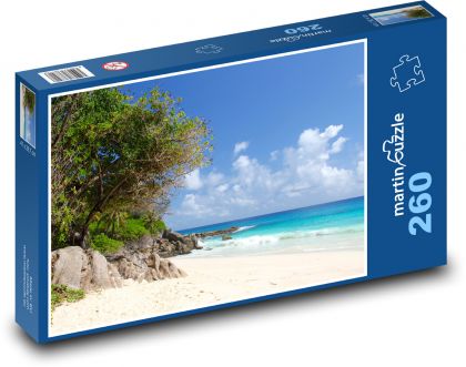 Seyschely - ostrov, pláž - Puzzle 260 dielikov, rozmer 41x28,7 cm