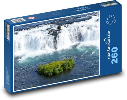 Island - vodopád, krajina - Puzzle 260 dielikov, rozmer 41x28,7 cm