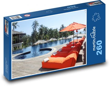 Hotel - pool, Thailand - Puzzle 260 pieces, size 41x28.7 cm 