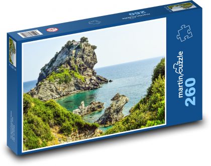 Skopelos, Grécko, skala - Puzzle 260 dielikov, rozmer 41x28,7 cm