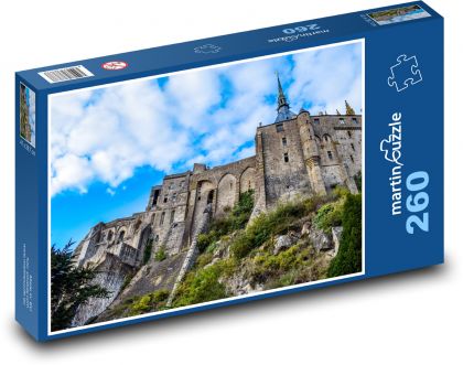 Mont Saint Michel - Francja, kościół - Puzzle 260 elementów, rozmiar 41x28,7 cm