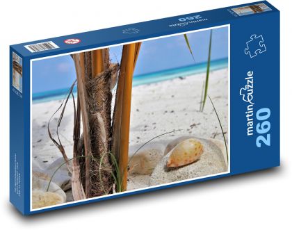 Maledivy - pláž, palmy - Puzzle 260 dielikov, rozmer 41x28,7 cm