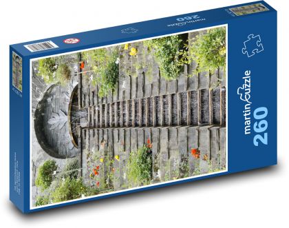 Vodné schody - vodopád, dekorácie - Puzzle 260 dielikov, rozmer 41x28,7 cm