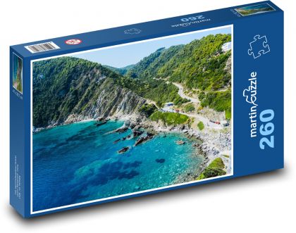 Grecja - Skopelos, wybrzeże - Puzzle 260 elementów, rozmiar 41x28,7 cm