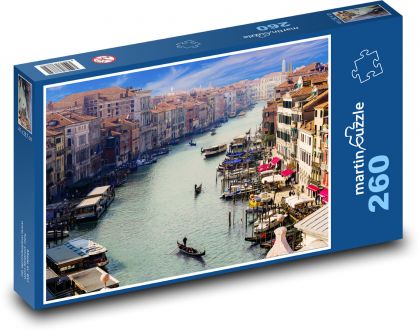 Benátky - Canal Grande, gondoliér  - Puzzle 260 dílků, rozměr 41x28,7 cm