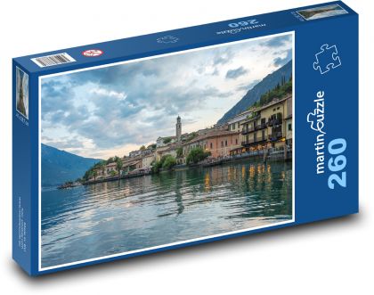 Prístav - jazero, mesto - Puzzle 260 dielikov, rozmer 41x28,7 cm