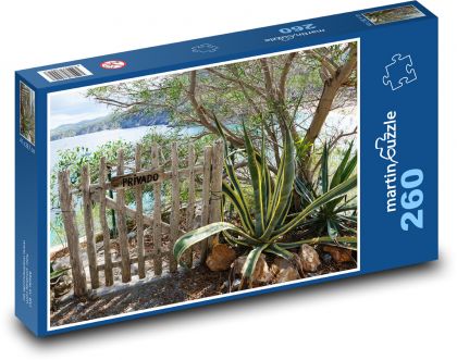 Fence - tree, sea - Puzzle 260 pieces, size 41x28.7 cm 