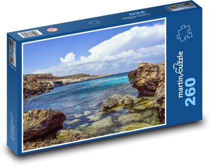 Kypr - Cavo Greko, moře - Puzzle 260 dílků, rozměr 41x28,7 cm