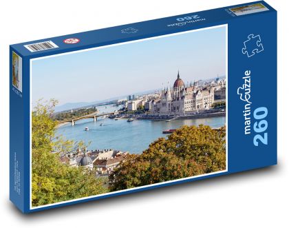 Węgry - Budapeszt, Dunaj - Puzzle 260 elementów, rozmiar 41x28,7 cm