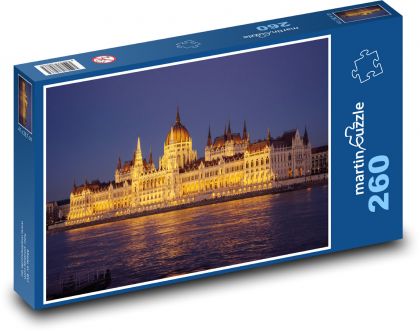 Hungarian Parliament building - Danube, river - Puzzle 260 pieces, size 41x28.7 cm 