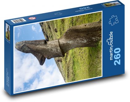 Veľkonočný ostrov - socha, príroda - Puzzle 260 dielikov, rozmer 41x28,7 cm