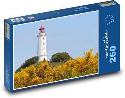 Latarnia morska - wybrzeże, wieża - Puzzle 260 elementów, rozmiar 41x28,7 cm