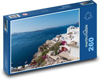 Santorini - Řecko, ostrov  - Puzzle 260 dílků, rozměr 41x28,7 cm