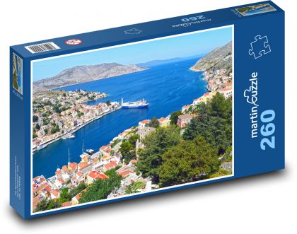 Wyspa Simi - Grecja - Puzzle 260 elementów, rozmiar 41x28,7 cm