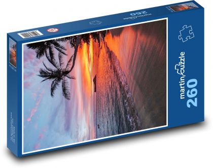 Wyspa - zachód słońca, podróże - Puzzle 260 elementów, rozmiar 41x28,7 cm