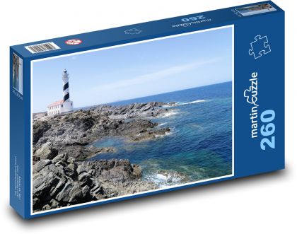 Leuchtturm - Felsen, Meer - Puzzle - 260 Teile