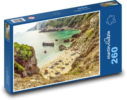 Grecja - plaża Skopelos - Puzzle 260 elementów, rozmiar 41x28,7 cm