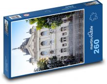 Budova - kašna, město  Puzzle 260 dílků - 41 x 28,7 cm