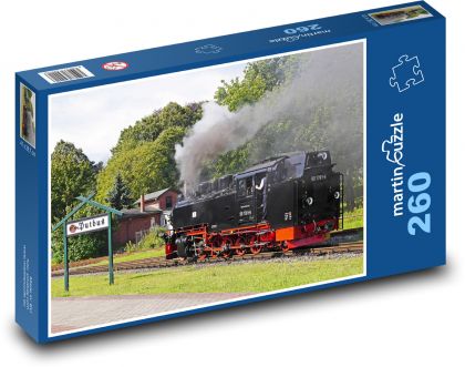 Parná lokomotíva - Putbus Station, Nemecko - Puzzle 260 dielikov, rozmer 41x28,7 cm