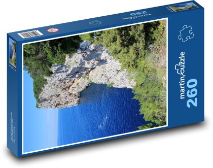 Chorvatsko - pobřeží, útes - Puzzle 260 dílků, rozměr 41x28,7 cm
