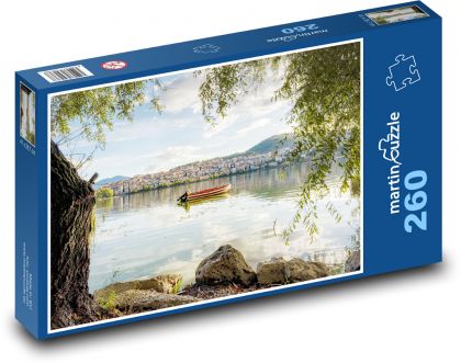 Kastoria - Řecko, loď - Puzzle 260 dílků, rozměr 41x28,7 cm