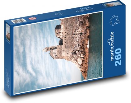Morze - wyspa, zamek - Puzzle 260 elementów, rozmiar 41x28,7 cm