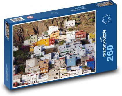 Teneryfa - wyspa, domy - Puzzle 260 elementów, rozmiar 41x28,7 cm