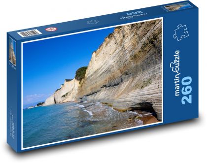 Grécko - ostrov Korfu, pobrežie - Puzzle 260 dielikov, rozmer 41x28,7 cm