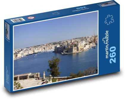Malta - přístav, domy - Puzzle 260 dílků, rozměr 41x28,7 cm