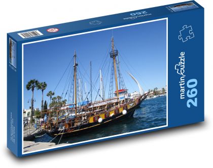 Cruise ship - sea, port - Puzzle 260 pieces, size 41x28.7 cm 