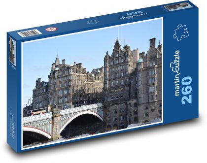 Edinburgh - historické centrum, most - Puzzle 260 dielikov, rozmer 41x28,7 cm
