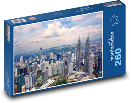 Město - panorama, budovy - puzzle 260 dílků