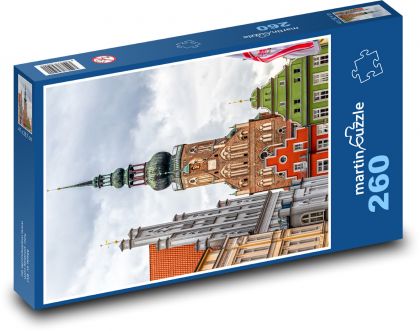 Greifswald - Německo, město  - Puzzle 260 dílků, rozměr 41x28,7 cm