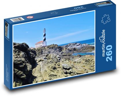 Latarnia morska - Minorka, Hiszpania - Puzzle 260 elementów, rozmiar 41x28,7 cm