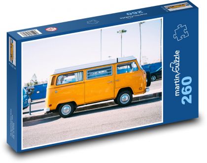 Žltá dodávka - auto, zaparkované - Puzzle 260 dielikov, rozmer 41x28,7 cm