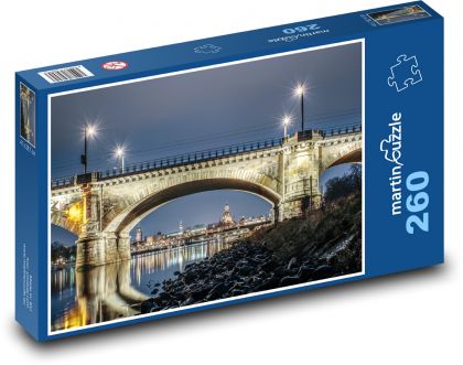 Dresden - bridge at night, Germany - Puzzle 260 pieces, size 41x28.7 cm 
