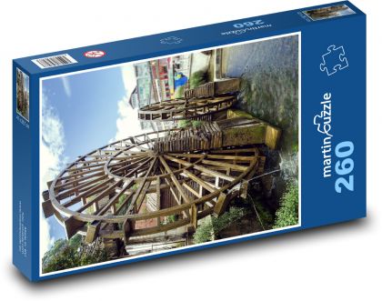 Stare koło wodne - Lijiang, Chiny - Puzzle 260 elementów, rozmiar 41x28,7 cm