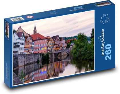 Evening city - nature, river - Puzzle 260 pieces, size 41x28.7 cm 