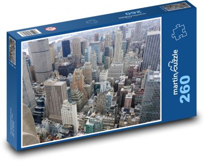 New York - ulice, mrakodrap - Puzzle 260 dílků, rozměr 41x28,7 cm