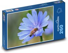 Modrý květ - divoká včela Puzzle 260 dílků - 41 x 28,7 cm