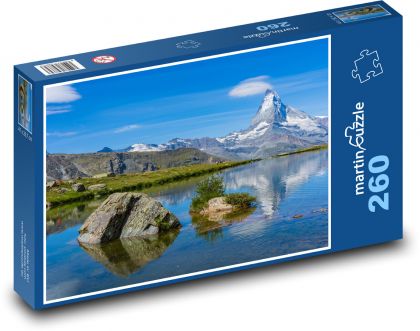 Horské jezero - voda, příroda - puzzle 260 dílků