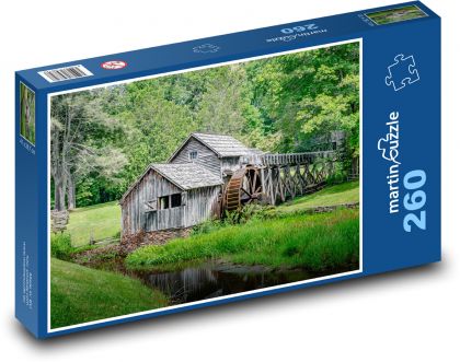 Vodní mlýn Mabry - Virginie  - Puzzle 260 dílků, rozměr 41x28,7 cm
