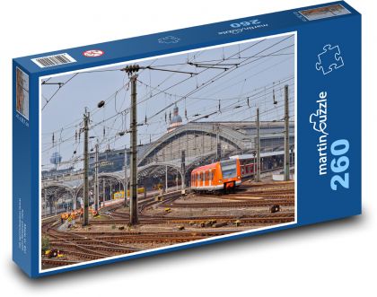 Vlakové nádraží - lokomotiva - Puzzle 260 dílků, rozměr 41x28,7 cm